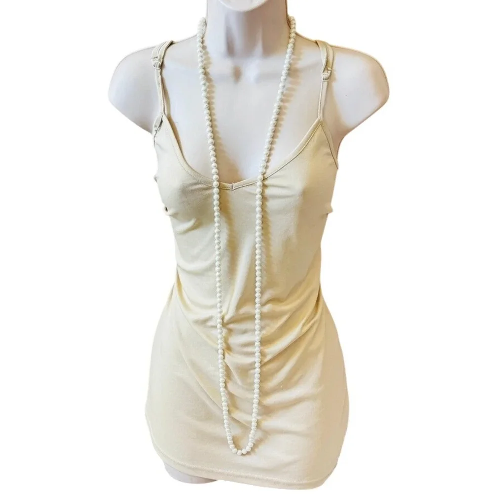 VTG Regal Pearl Necklace Statement Faux Glass Knotted Opera Flapper Long‎ 59